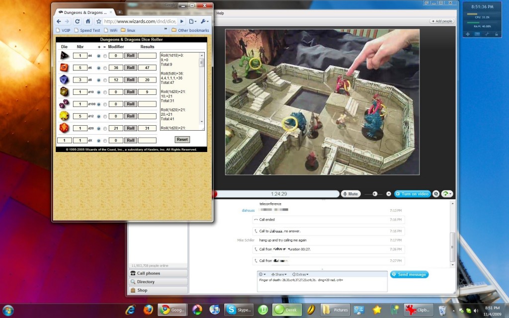 Playing Dungeons & Dragons via Skype. Photo by Mike Shea.