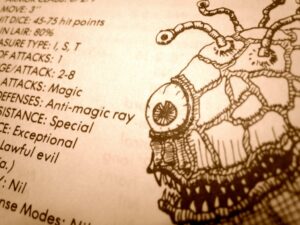 Beholder From the original AD&D Monster Manual. Image by Steve and Shanon Lawson @Flickr CC BY 2.0