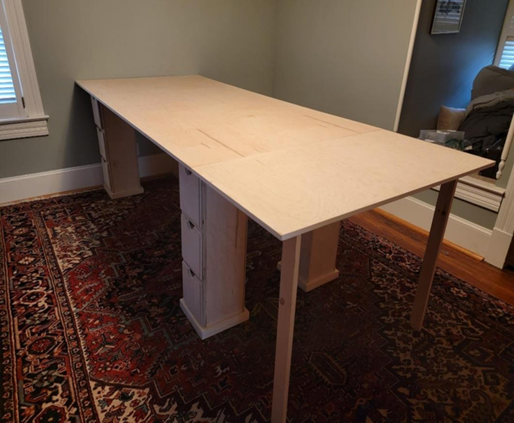 Author photo of the domestic wargaming table in Greensboro.